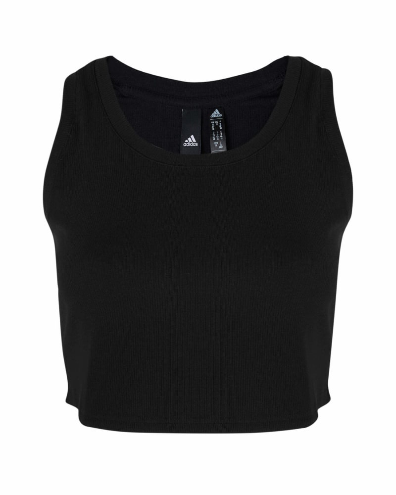 Front of a size 1X Adidas x 11 Honoré Tank Top in Black by Adidas x 11 Honoré. | dia_product_style_image_id:280958